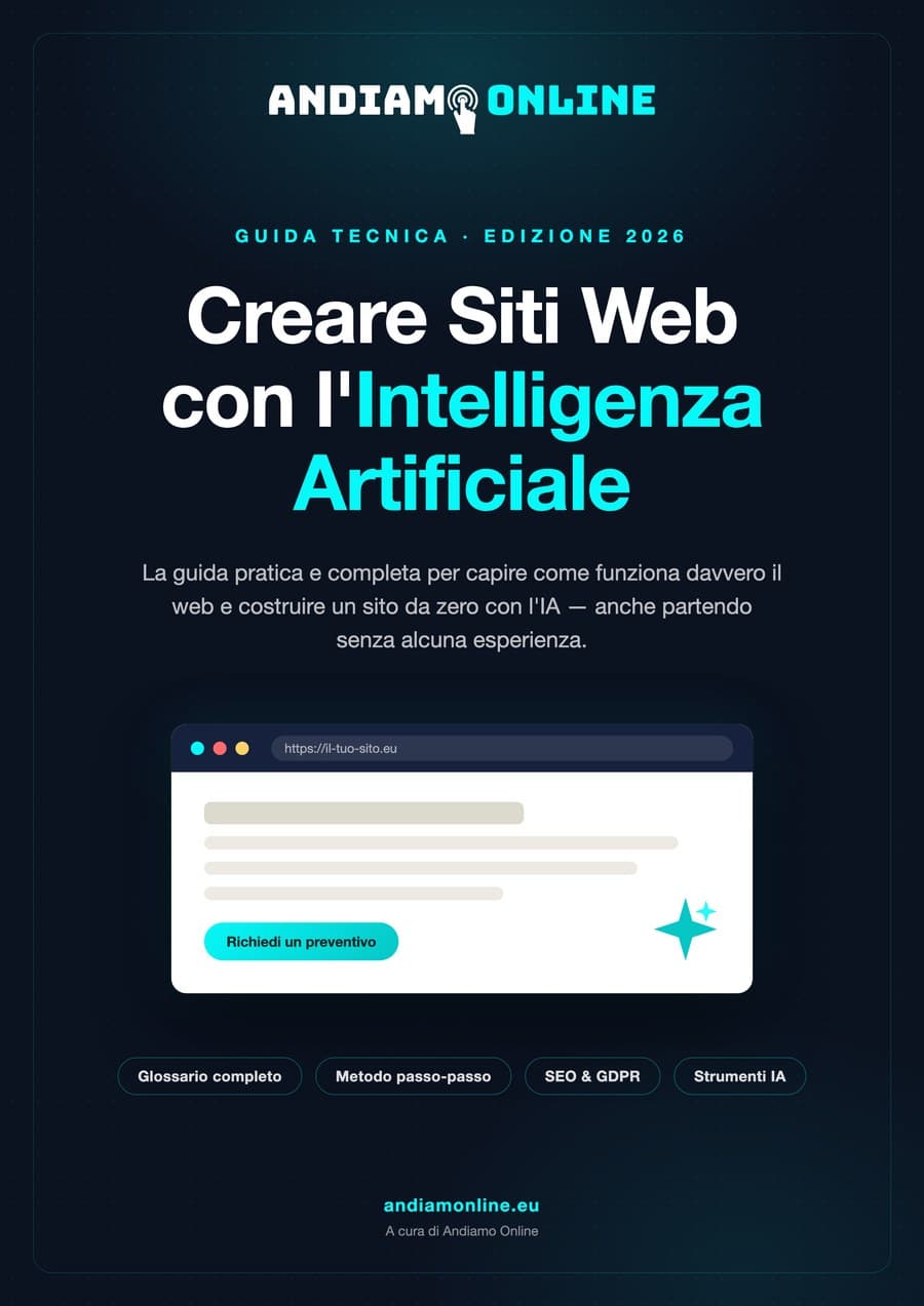 Copertina della guida Creare Siti Web con l'Intelligenza Artificiale